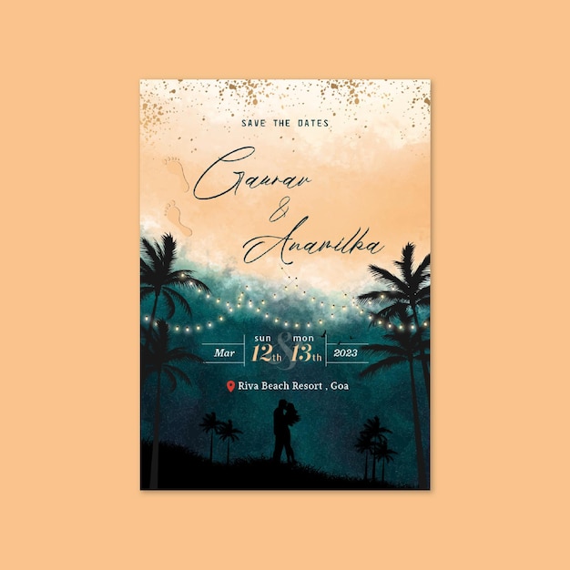 Vector elegant wedding save the dates poster template