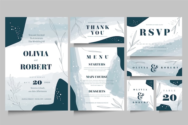 Vector elegant wedding stationery template style