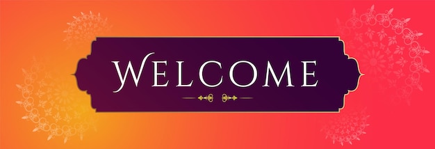 Elegant welcome banner welcome sign