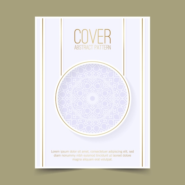 Elegant white abstract line pattern cover