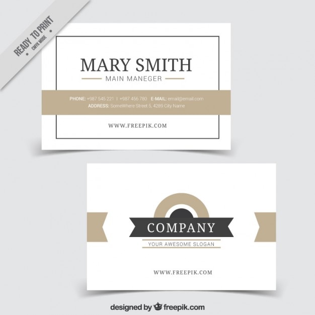 Elegant white business card