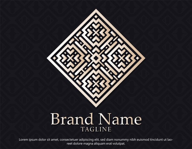 Elegant white ornament logo line art