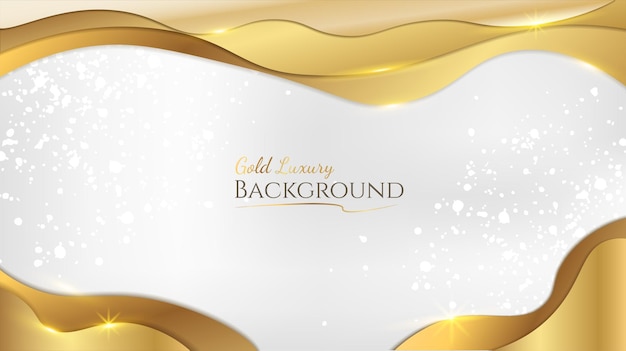 Elegant white overlap gold shade background with line golden elements. Realistic luxury paper cut style 3d modern concept. vector illustration for design.