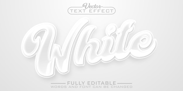 Vector elegant white vector editable text effect template