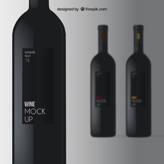 Vettore elegante vino mockup