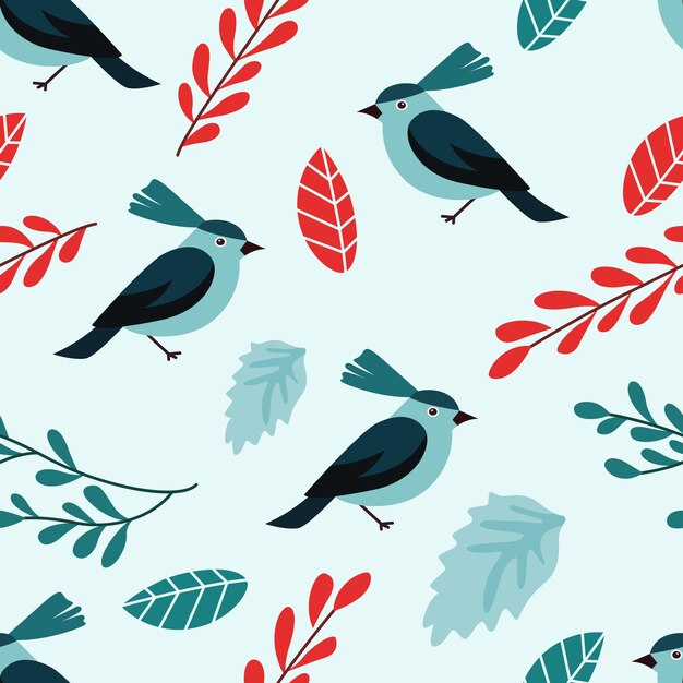 Elegant winter birds dance across this festive pattern spreading holiday cheer