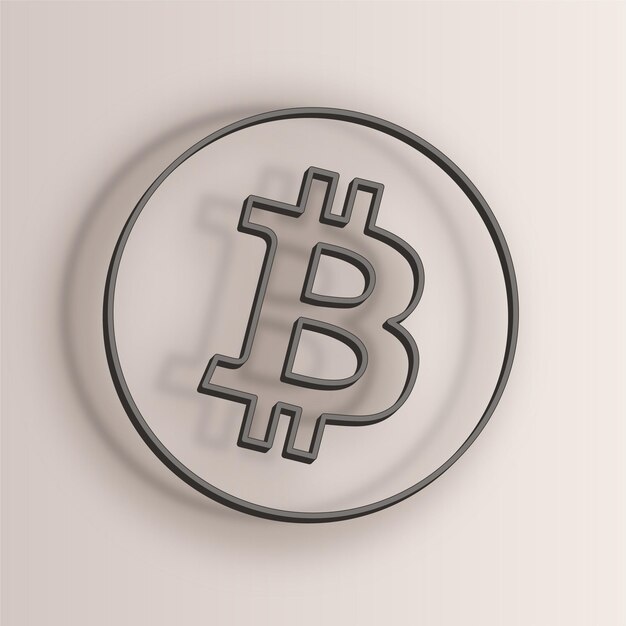 Elegant Wire Effect Bitcoin of Cryptocurrency Icon met antieke witte achtergrond