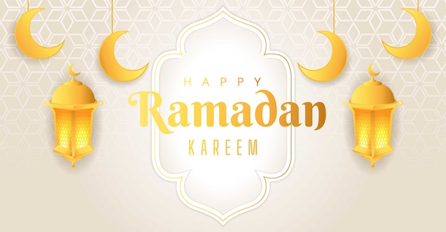 Elegant wit ontwerp als achtergrond over de maand ramadan. een maansikkel met een ster die 's nachts oplicht. illustratie ontwerp.