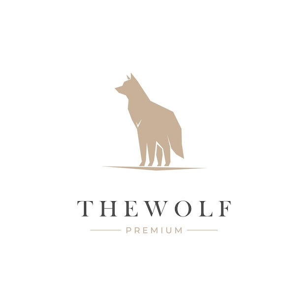 Elegant Wolf Simple Illustration Logo