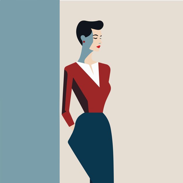 Vector elegant woman flat illustration vector