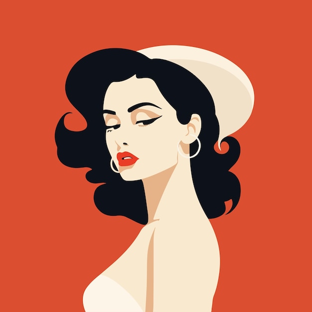 Vector elegant woman flat illustration vector