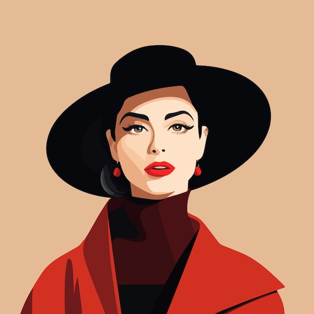 Vector elegant woman flat illustration vector