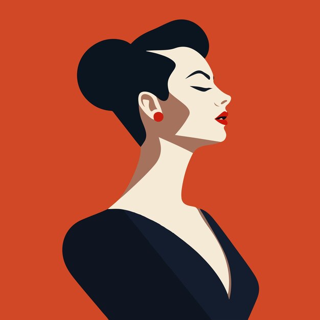 Vector elegant woman flat illustration vector