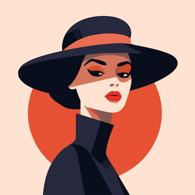 Vector elegant woman flat illustration vector