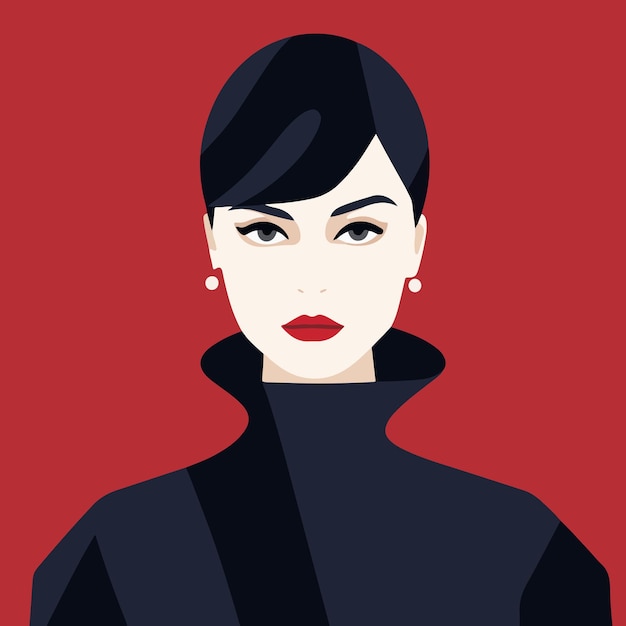 Vector elegant woman flat illustration vector