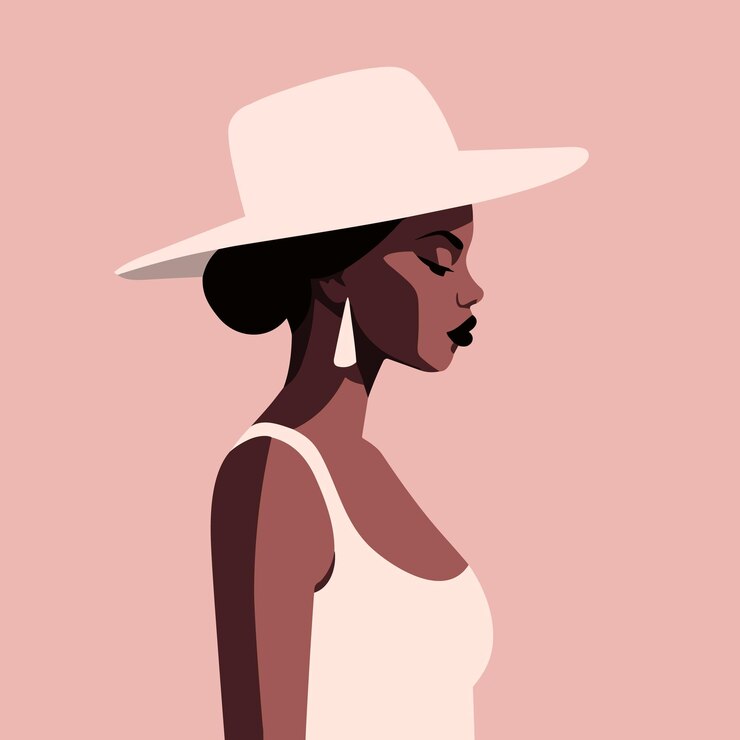 Vector elegant woman in a hat