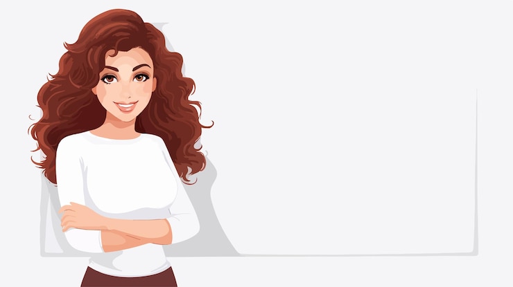 Vector elegant woman holding empty box professional illustration