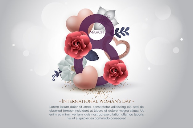 Vector elegant woman's day background with a floral vector