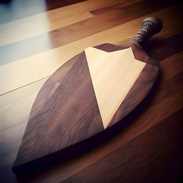 Elegant wooden kitchen board on a wooden table top