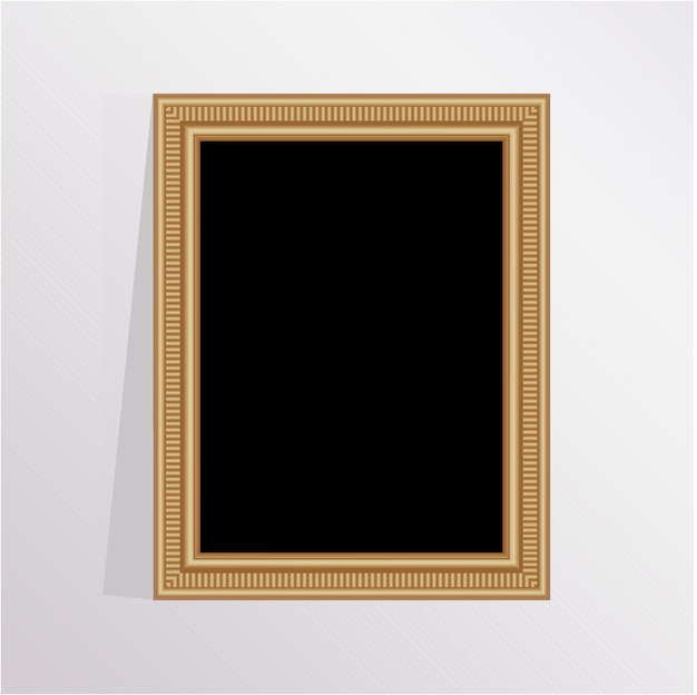 Elegant wooden photo frame with a gray background