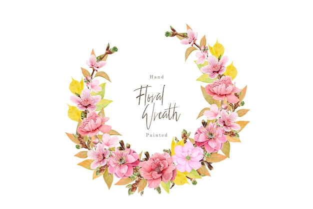 elegant wreath and background floral summer card
