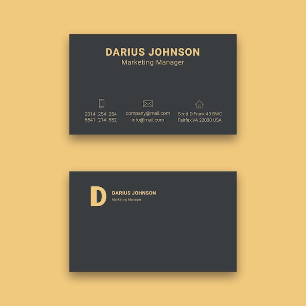 Vector elegant yellow business card