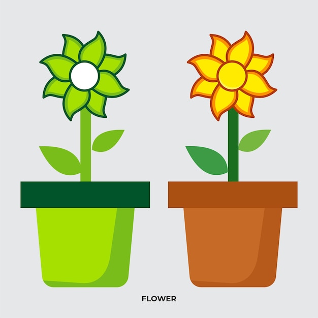 Elegant yellow flower cartoon background vector collection of sunflower vector