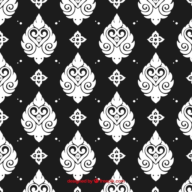 Vector elegant zwart-wit thais patroon