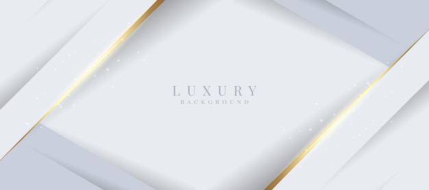 Elegante abstracte achtergrond met glanzende gouden en zilveren lijnen Witte luxe achtergrond