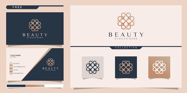 Elegante abstracte bloemen die schoonheid, yoga en spa inspireren. logo-ontwerp en visitekaartje