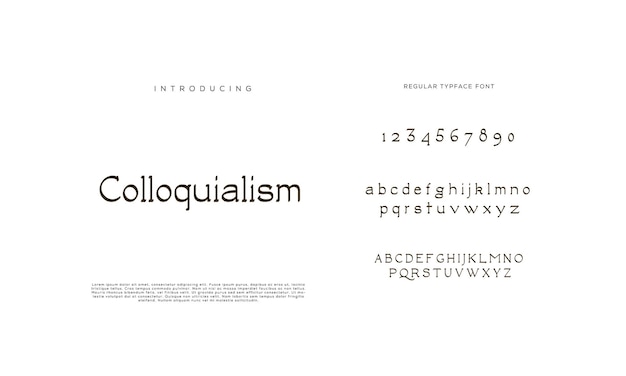 Elegante alfabetletters lettertype en nummer klassieke belettering minimale modeontwerpen typografiemodus P