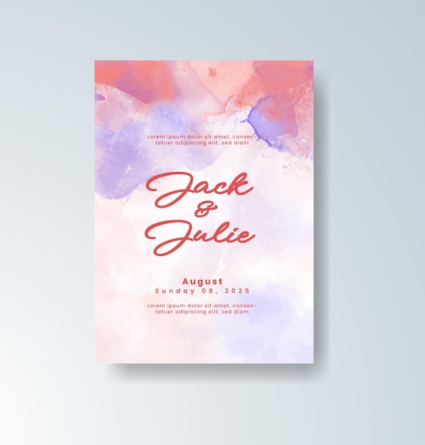 Elegante aquarel bruiloft uitnodiging