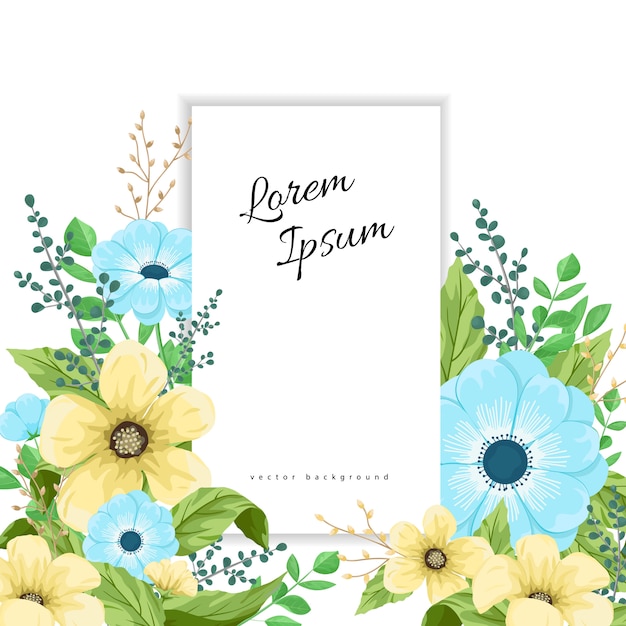 Elegante bloemen frame ontwerpsjabloon.