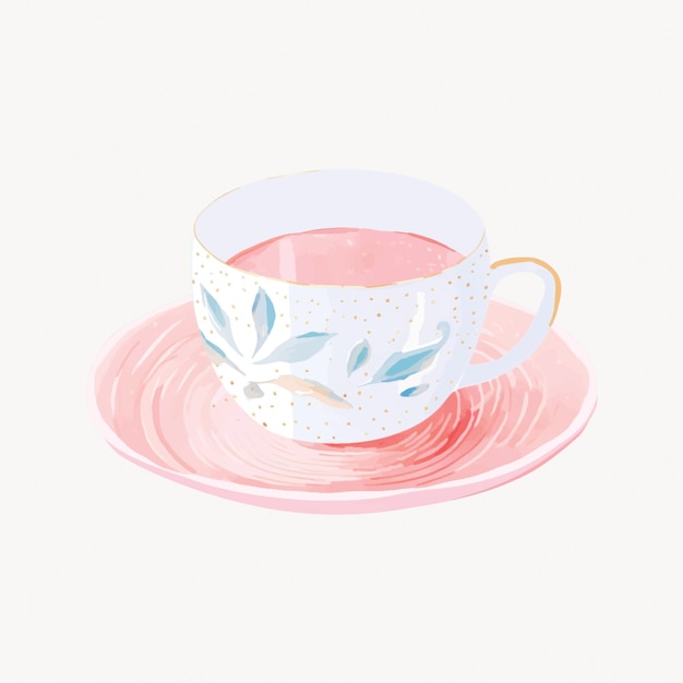 Elegante bloemige theekop illustratie