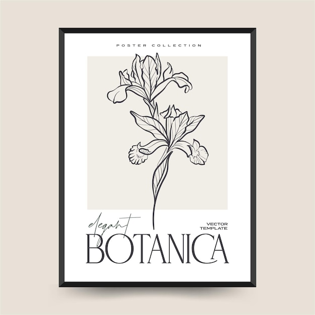 Elegante botanische abstracte kunst aan de muur. Floral vector poster collectie.