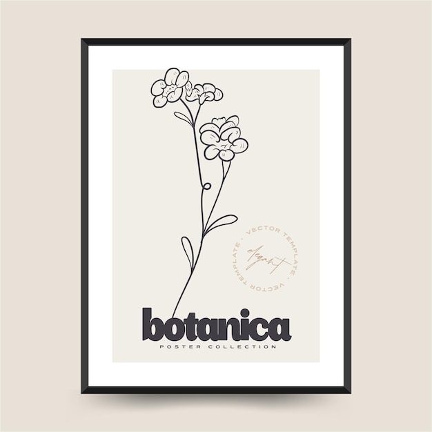 Elegante botanische abstracte kunst aan de muur. floral vector poster collectie.