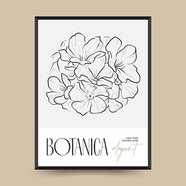 Elegante botanische abstracte kunst aan de muur. Floral vector poster collectie.