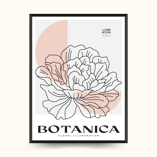 Elegante botanische abstracte kunst aan de muur. Floral vector poster collectie.