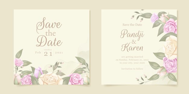 Elegante bruiloft uitnodiging met bloemboeket