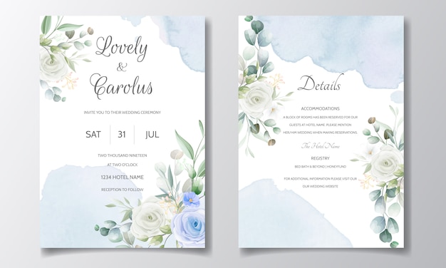 Elegante bruiloft uitnodiging met bloemen frame