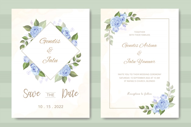 Elegante bruiloft uitnodiging met prachtige bloemen