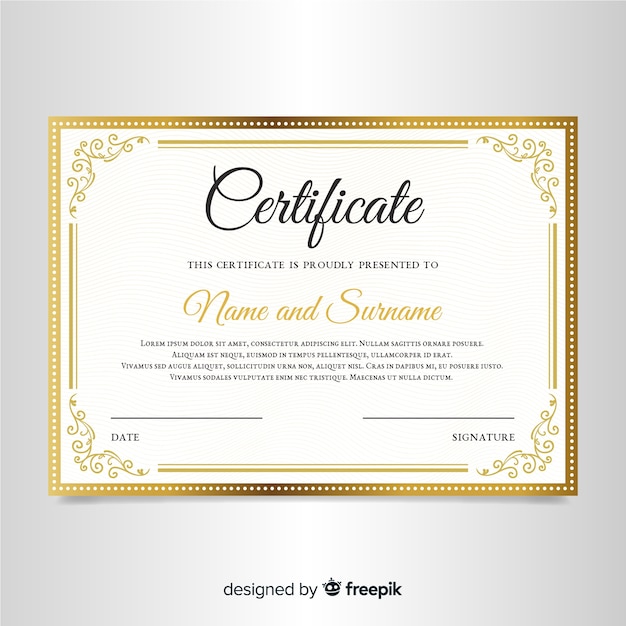 Vector elegante certificaatsjabloon met sierlijst