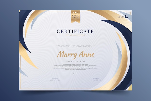 Elegante certificaatsjabloon met verloop