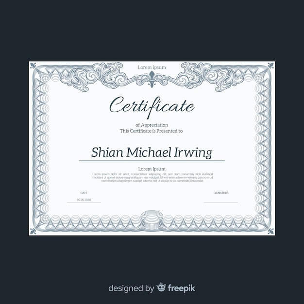 Vector elegante certificaatsjabloon met vintage design