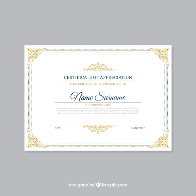 Elegante certificaatsjabloon