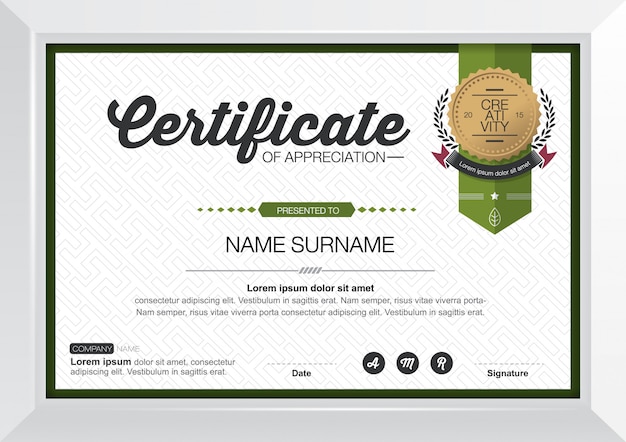 Vector elegante certificaatsjabloon