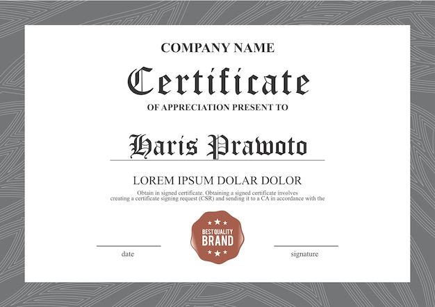 Vector elegante certificaatsjabloon