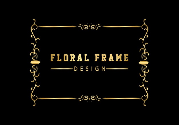 Elegante decoratieve gouden bloemen frame ontwerp gratis vector;