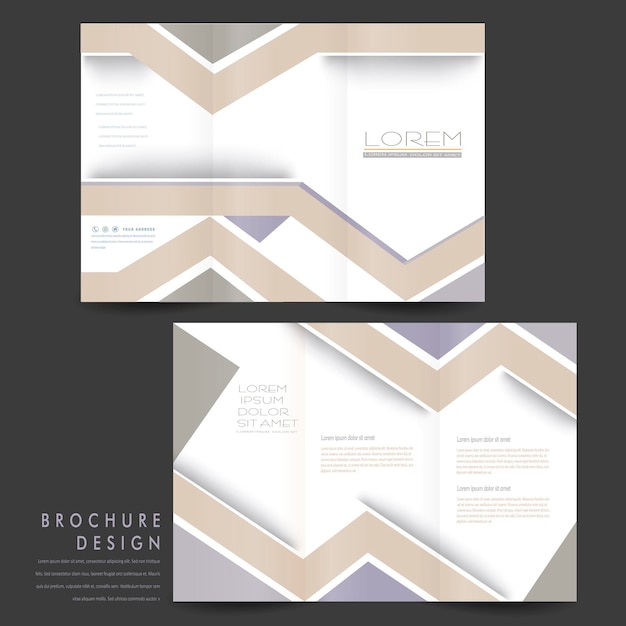 Vector elegante driebladige brochure sjabloonontwerp