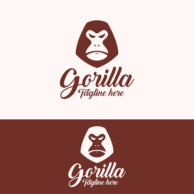 elegante eenvoudige gorilla aap logo sjabloon